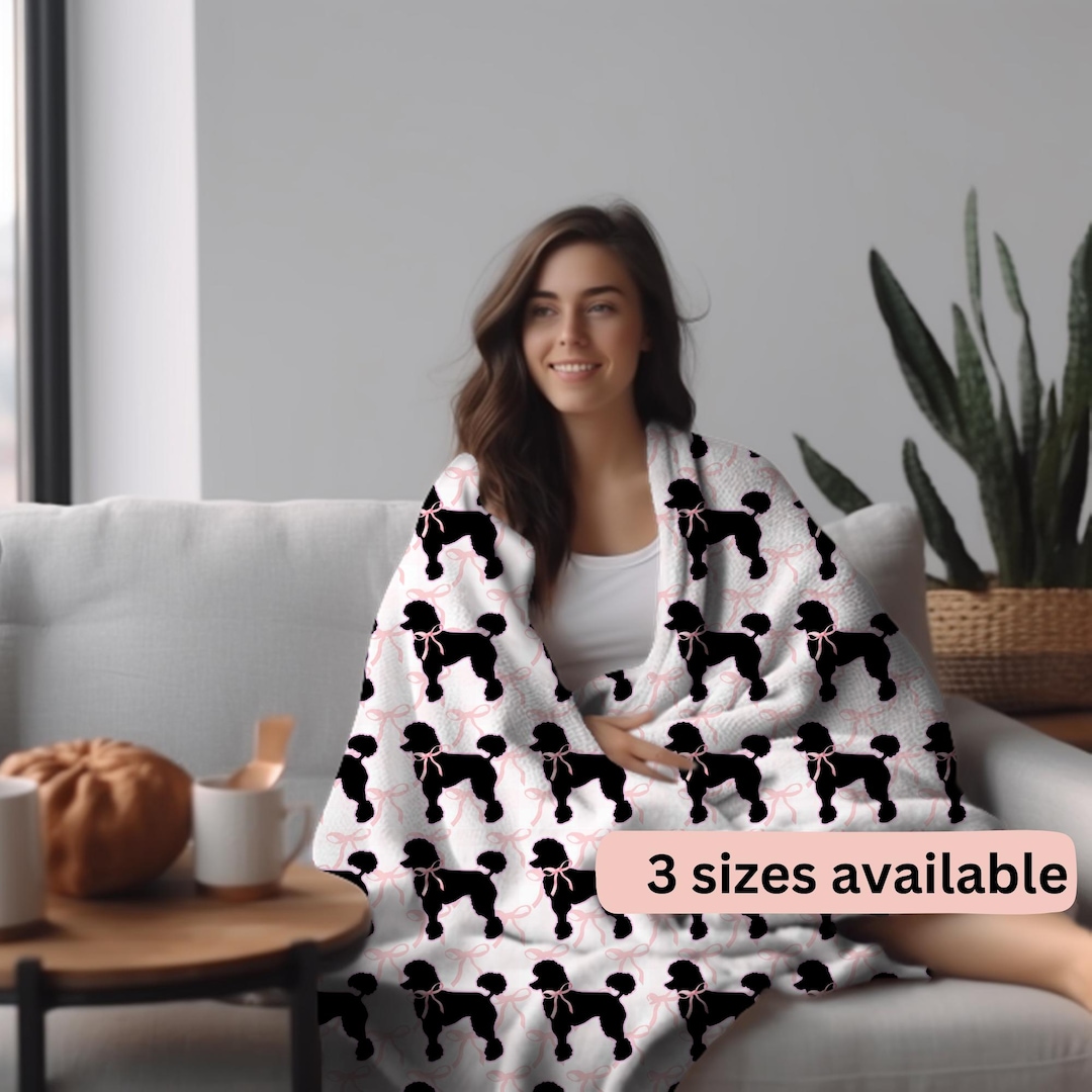 Poodle Blanket for Poodle Lover Mom Gift for Poodle Mama