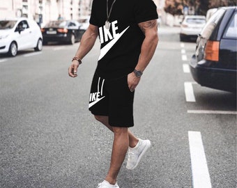 Summer Men's Sets Fashion  Tracksuit Men Short Sleeve T Shirts+sport Shorts Suit