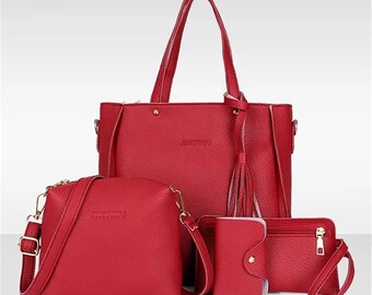 Woman Bag 2024 New Fashion Four-Piece Shoulder Bag Set Messenger Bag Wallet Handbag Bolsa Feminina Luxury Girls Messenger Bag