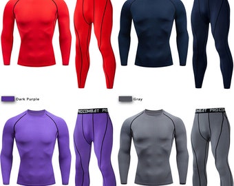 2pcs Men's Compression Sportswear Suit GYM Tight Sports Yoga Sets Workout