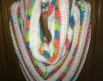 Happy Rainbow Wild Oleander Hooded Scarf