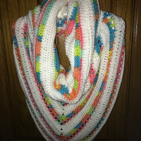 Happy Rainbow Wild Oleander Hooded Scarf