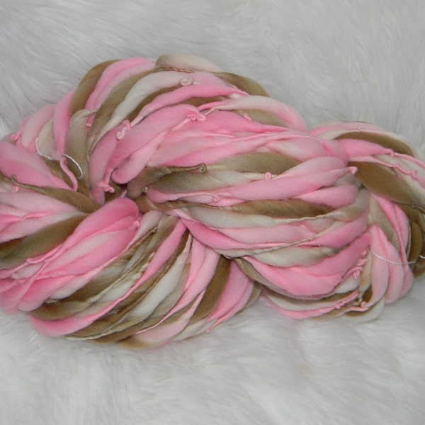 Pink-Natural-Brown Thick n Thin  Merino 77 Super Bulky yards
