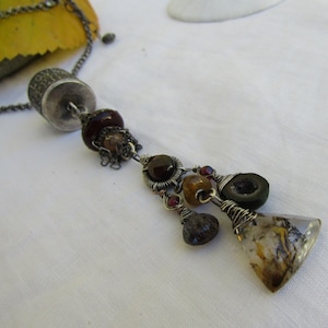 Anne Choi bead, sterling silver tassel necklace