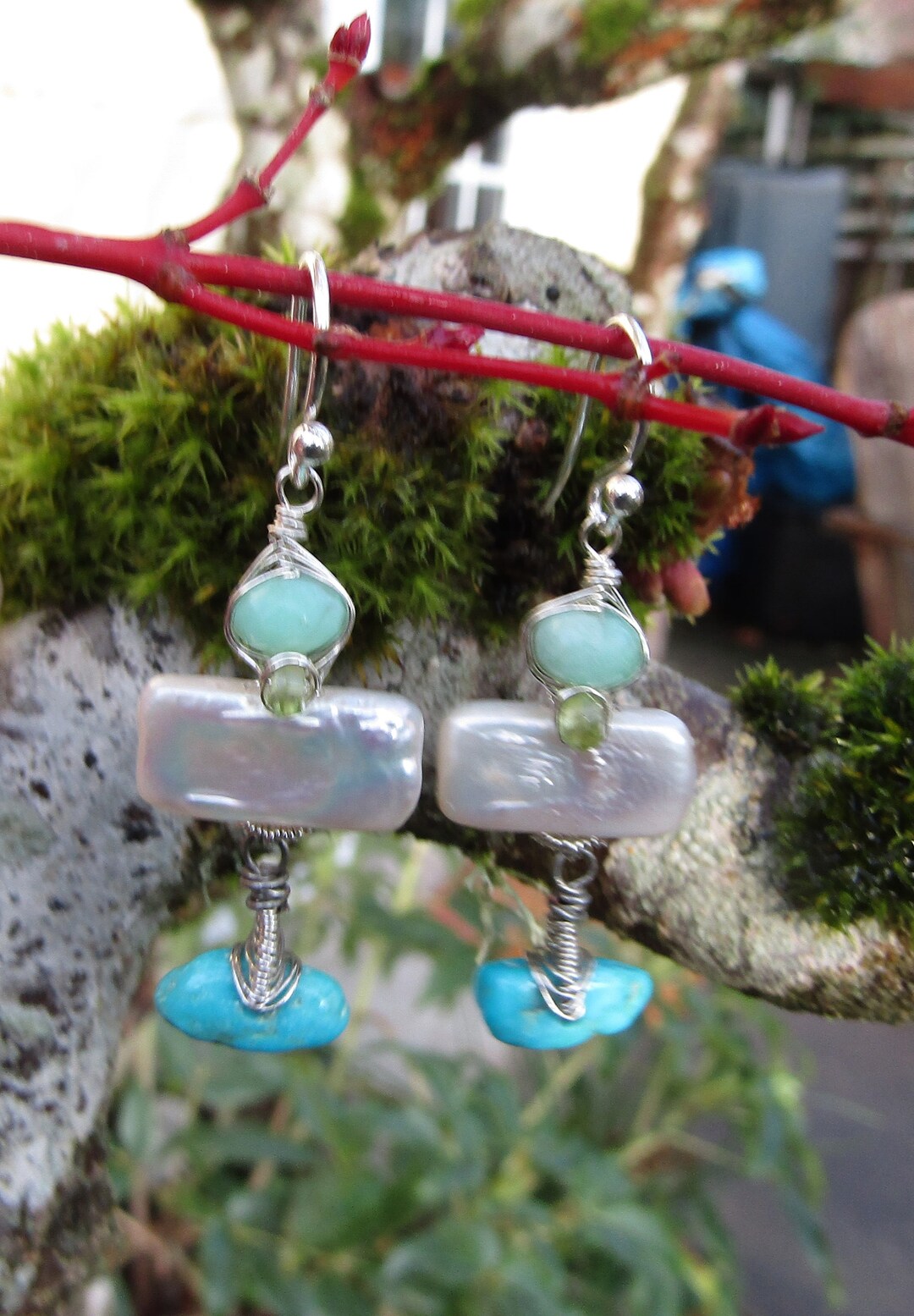 Kingman Turquoise Nugget Freshwater Pearl Pillow Tiny Etsy