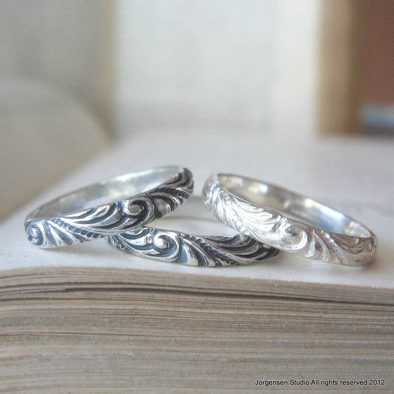 Sterling Silver Wedding Band or Stacking Ring in Thin ...