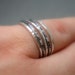 Minimalist Silver Stacking Rings Hammered Sterling Stackable Rings Thin ...