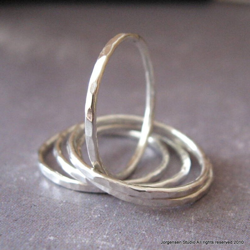 Minimalist Stacking Rings Sterling Silver Dainty Rings Etsy