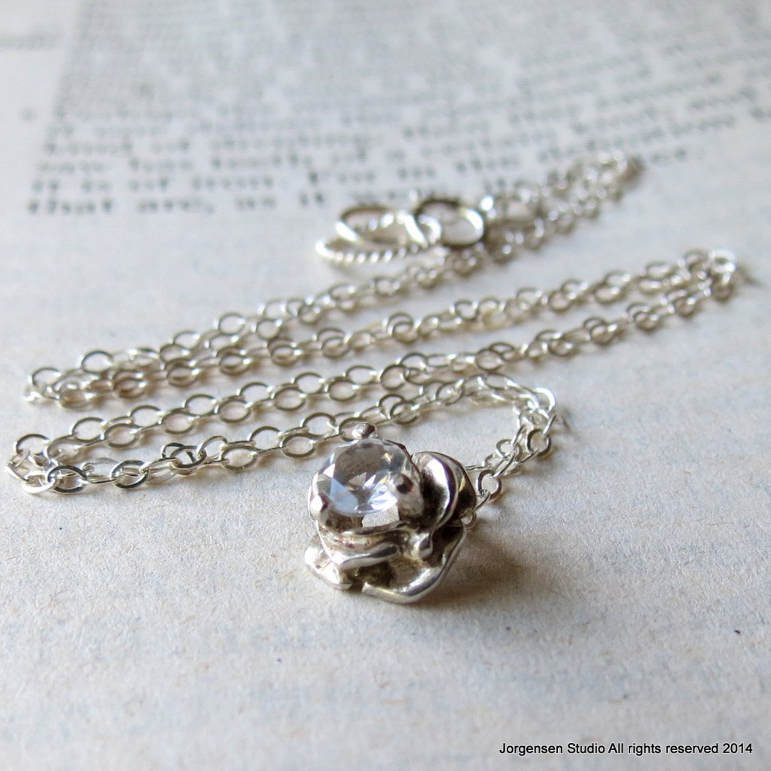 Gemstone Flower Necklace in Sterling Silver With Topaz Nature Etsy