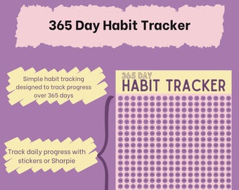 365 Habit Tracker Download - Pink/Yellow
