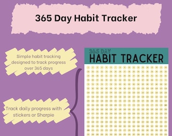 365 Habit Tracker Download - Green/Yellow