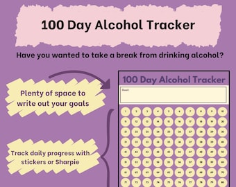 100 Day Alcohol Tracker Download - Purple