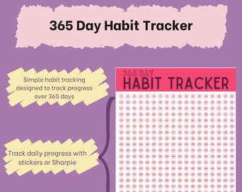 365 Habit Tracker Download - Pink