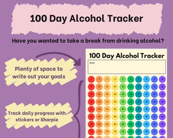 100 Day Alcohol Tracker Download - Rainbow