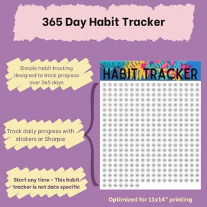 Habit Tracker 365 Days - Digital Download - Tropical