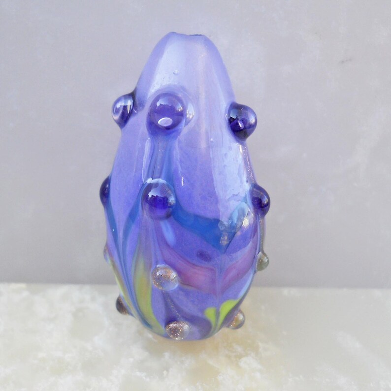 Orphan Bead Srajd One Of A Kind Glass Focal Lampwork Purple Glass Egg Bead Pendant Isinglass