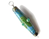 Lampe Arbeit Glasperle, Green und Aqua Schlauch-Anhänger, Lampwork Focals, handgemachte Kunst Perlen, Schliffperlen vom Perlenladen von Artisan, SRAJD, Cgge team