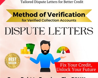 Method of Verification Dispute Letters | Fix Credit | Credit Repair Dispute Letters | Credit Repair Template | Increase Credit Score | DIY