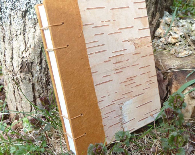 Birch Bark Handbound Journal Etsy