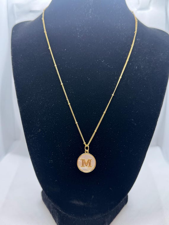 Yours Truly Gold Filled Cable Chain W/ Mother of Pearl Initial