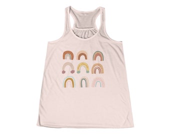 Fun Cute Rainbow Women's Flowy Racerback Tank