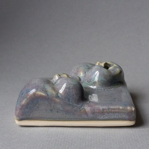 Two Face Wall Tile, Mid Range Stoneware, ready to ship, Susan Kniffin Davidson Ceramics, Kniffin Pottery image 7