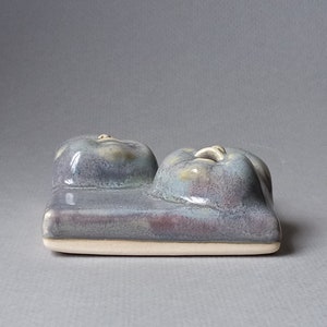 Two Face Wall Tile, Mid Range Stoneware, ready to ship, Susan Kniffin Davidson Ceramics, Kniffin Pottery image 3