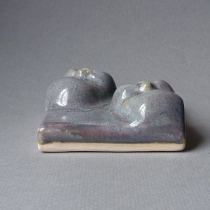 Two Face Wall Tile, Mid Range Stoneware, ready to ship, Susan Kniffin Davidson Ceramics, Kniffin Pottery image 4