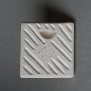 Hand Wall Tile w/Bird Tattoo, ready to ship, Susan Kniffin Davidson Ceramics, Kniffin Pottery image 8