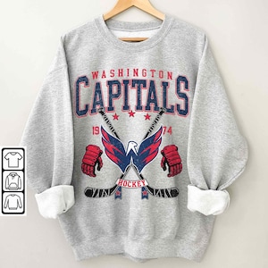 Washington Capitals Vintage 90s Sweatshirt, Ice Hockey Shirt, Ice Hockey Crewneck, Washington Capitals Fan Gift Unisex Hoodie