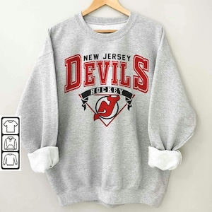 New Jersey Devils Vintage 90s Sweatshirt, Crewneck, Jersey Hockey Retro Gift For Christmas Unisex Shirt, Hoodie, Sweatshirt