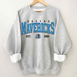 Vintage jaren 90 Dallas Mavericks-shirt, Dallas Mavericks-sweater met ronde hals, hoodie retro voor dames en heren basketbalkerst