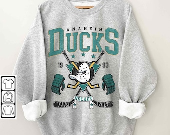 Anaheim Ducks Vintage 90s Sweatshirt, Ice Hockey Shirt, Ice Hockey Crewneck, Anaheim Ducks Fan Gift Unisex Hoodie
