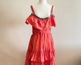 As is - 1900s Antique French Cancan Dress with Matching Hat