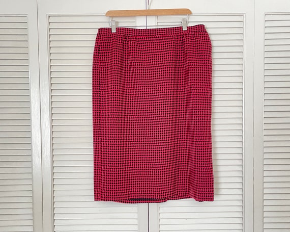 Vintage 1980s Pink and Black Pencil Skirt by Pend… - image 1