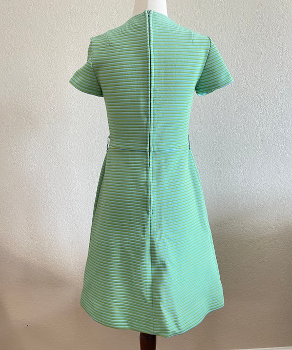 Vintage 1960s Gay Gibson Striped Lime & Turquoise… - image 3