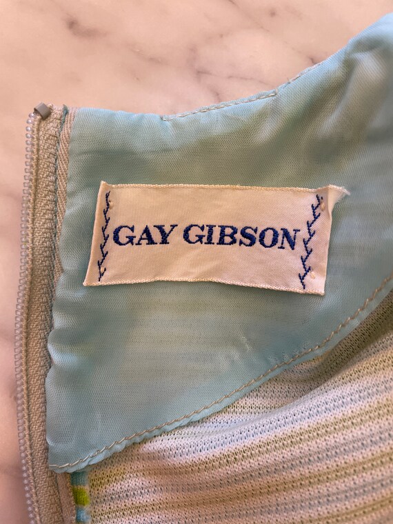 Vintage 1960s Gay Gibson Striped Lime & Turquoise… - image 7