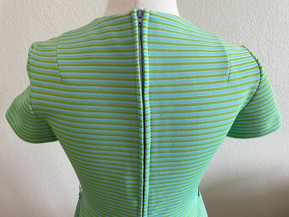Vintage 1960s Gay Gibson Striped Lime & Turquoise… - image 6