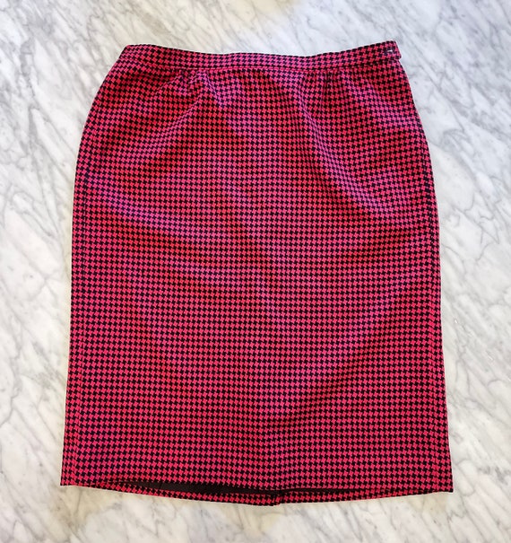 Vintage 1980s Pink and Black Pencil Skirt by Pend… - image 7