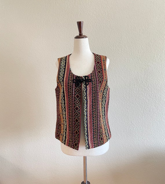 Vintage 1990s Handmade Tapestry Vest (small/medium