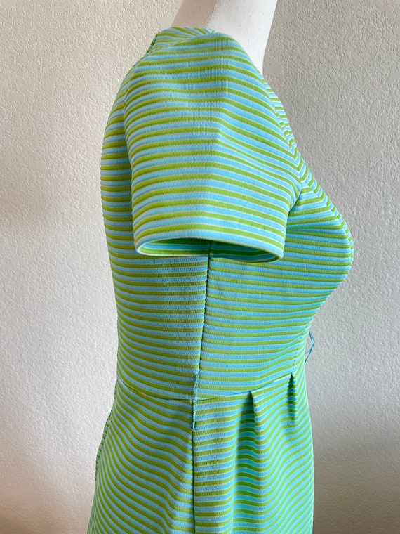 Vintage 1960s Gay Gibson Striped Lime & Turquoise… - image 4