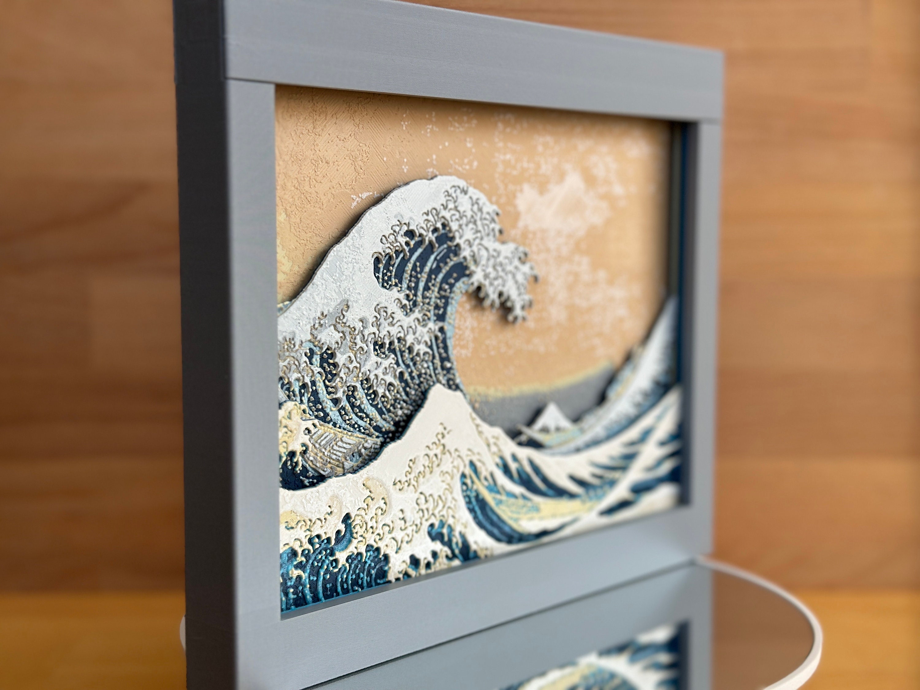 The Great Wave Shadow Box - Etsy