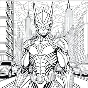 Ultraman in Tokio Wrestling Fantasy Coloring Book 5 Pages fantasy coloring book