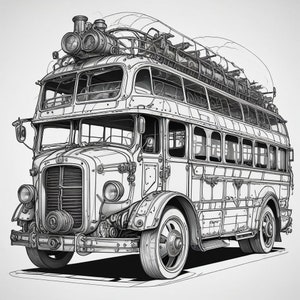 Giant Monster Tank Coloring Book 5 Pages coloring book fantasy Zombie Tank coloring book Steampunk Coloring book