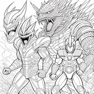 Kaiju Giant Monsters Coloring Book 5 Pages coloring book fantasy coloring book