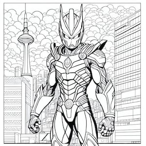 Ultraman in Tokio Wrestling Fantasy Coloring Book 5 Pages fantasy coloring book