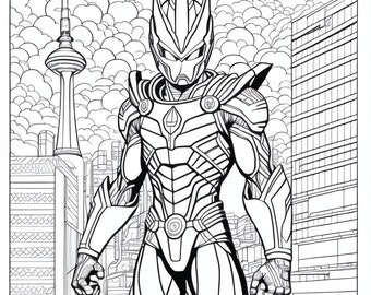 Libro para colorear de Ultraman en Tokio, 5 páginas (descarga digital)