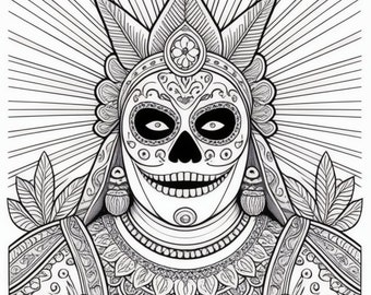 Libro para colorear de Lucha Libre, Arte Fantástico de Luchador Mexicano (5 páginas)