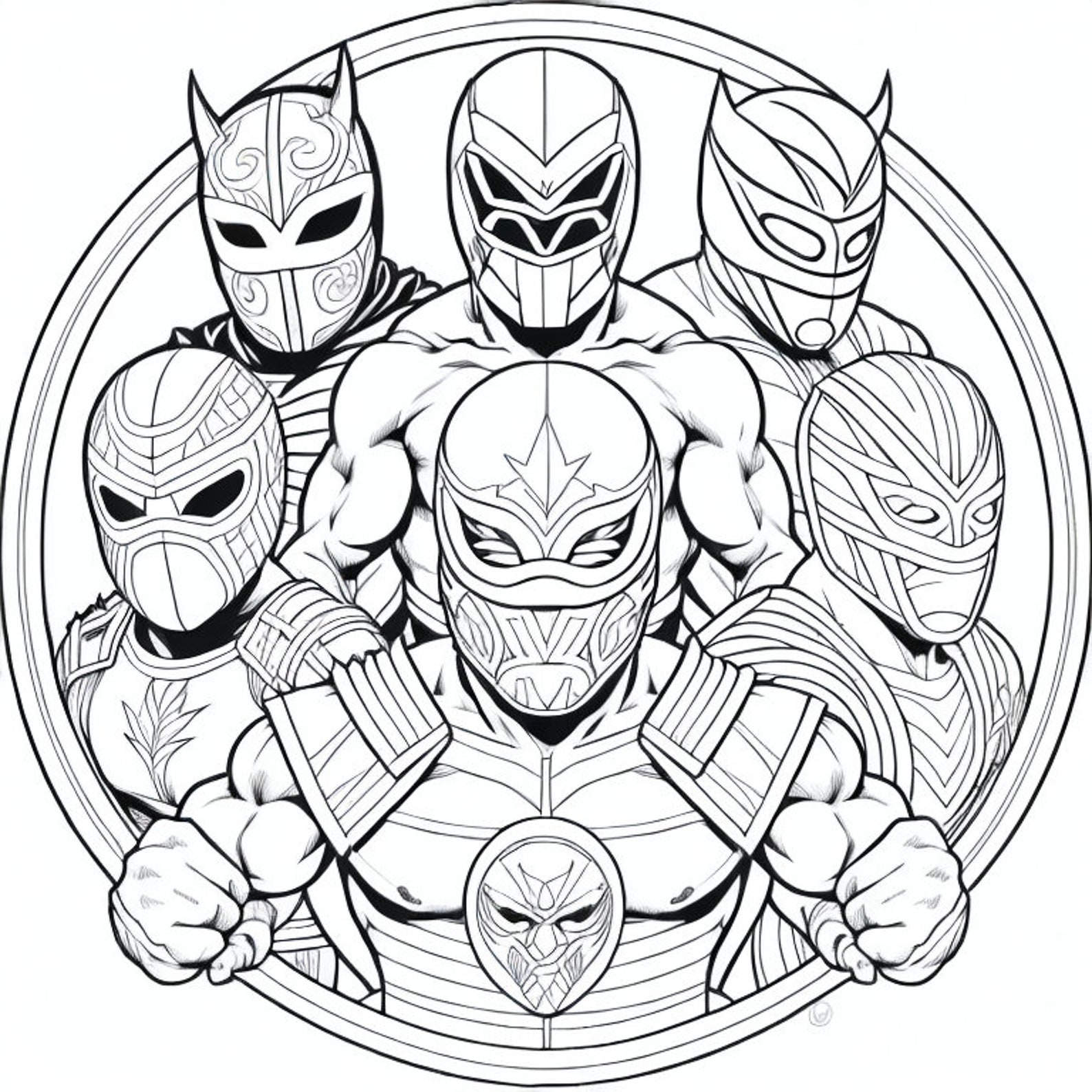 Lucha Libre Mexican Wrestling Fantasy Coloring Book 5 Pages Coloring ...