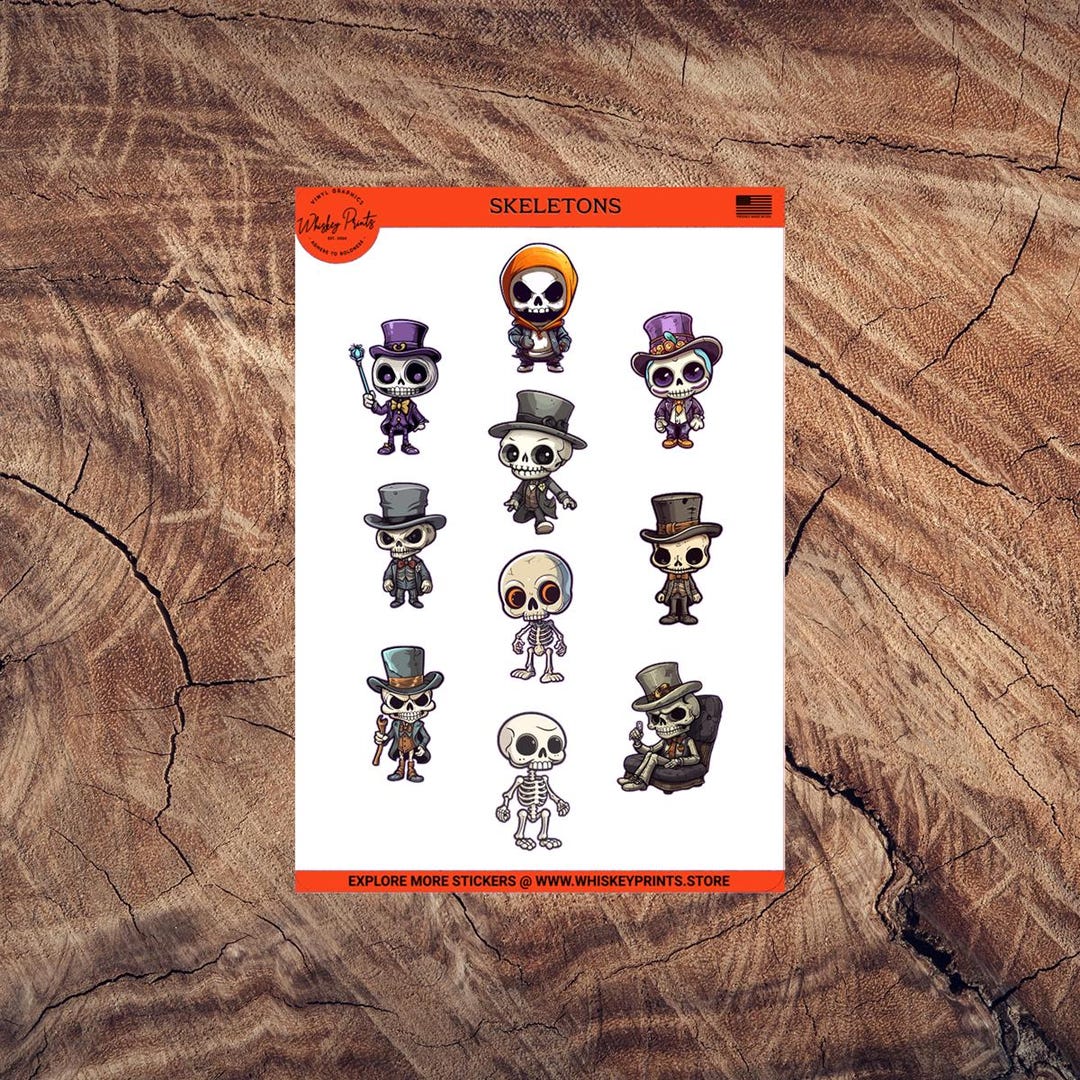 Skeleton Spawner Sticker Skeletons, Halloween Sticker Sheet, Halloween Planner Stickers ...